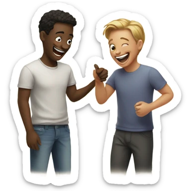 friends sharing laughter indoors sticker