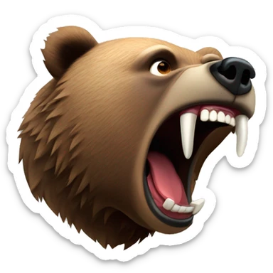 Grizzly Bear growling sticker