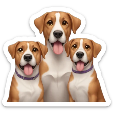three dogs sticker