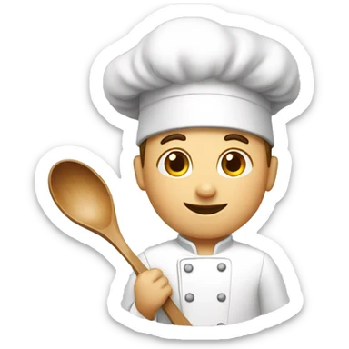 white chef with wooden spoon sticker