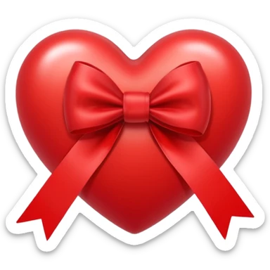 heart with bow sticker