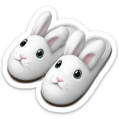 White bunny slippers  sticker