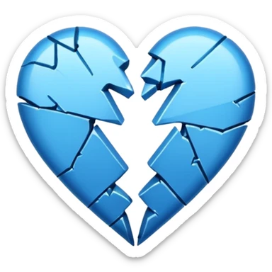 Emoji de corazón azul roto ala mitad  sticker