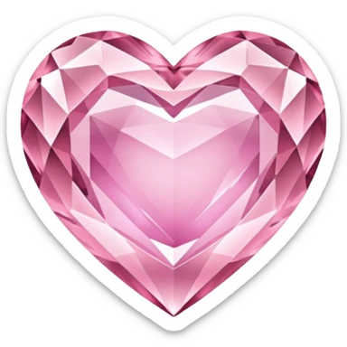light pink crystal heart sticker