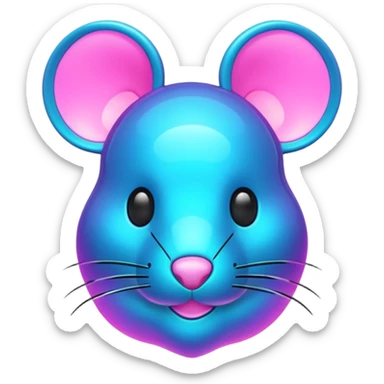 3d mouse png ai generated image neon color sticker