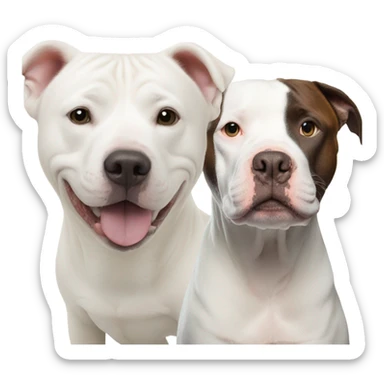 Beluga whale with white pitbull sticker