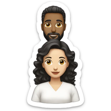 White-man-with-a-smooth-black-hair-cut-fade-and-a-black-beard-kissing-a-white-woman-with-long-brown-waved-hair sticker