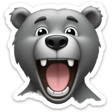 realistic-grey-bear-laughing-with-tears-so-hard sticker