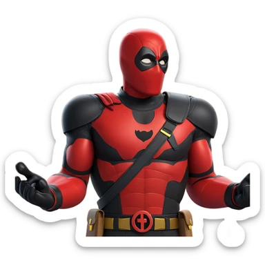 masked superhero with utility belt sticker
