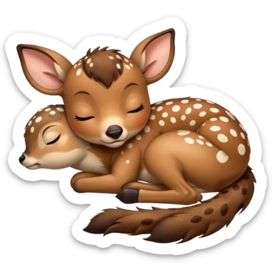 baby fawn sleeping sticker