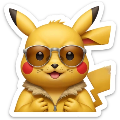 Pikachu qui enlève ses lunettes de soleil et fait un clin d'œil sticker