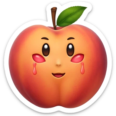 Peach with handprints sticker