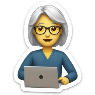 teacher with computer in arms sticker