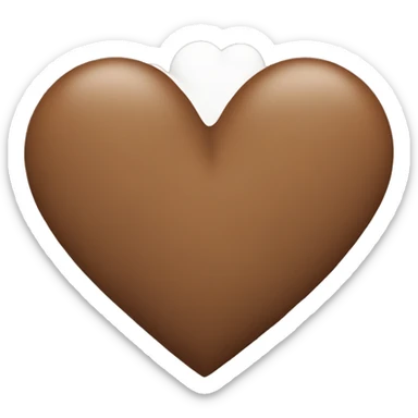 brown heart with small clouds on the side sticker