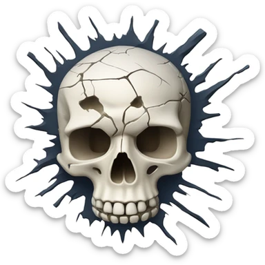 Exploding head skull sticker