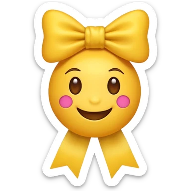 Normal emoji that is preppy and have a bow sticker