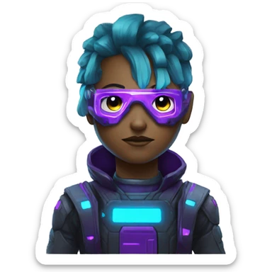 agent, laser eyes, cyberpunk, code, cyan and purple colors, only upper body portrait sticker