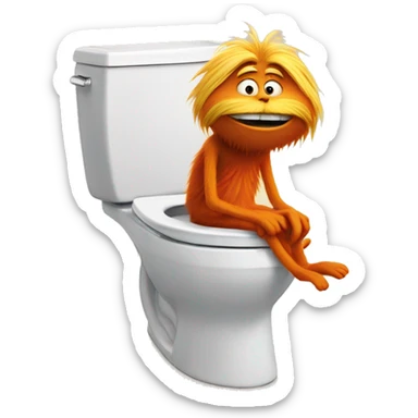 The lorax on the toilet sticker