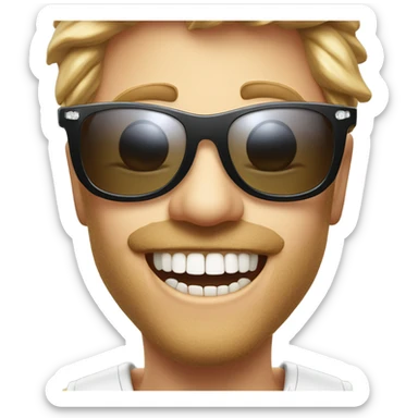 movie star with sunglases and shiny teeth that every tooth is replaced with a diamond sticker