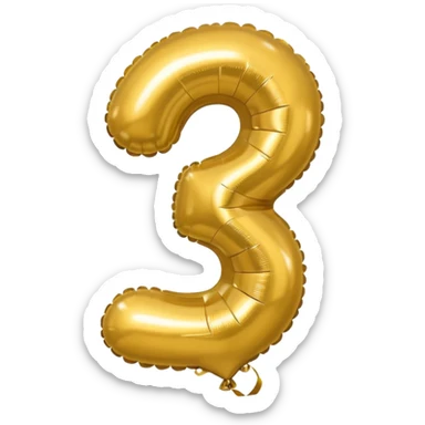 the number one 1 in gold balloons sticker