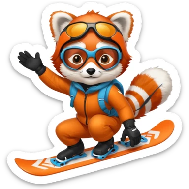 Snowboarder Red Panda sticker