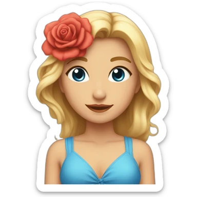 Flor tan hermosa como una rosa tan brillante como una estrella y tan azul como el mar sticker