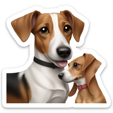 A jack Russell and a Dachshund sat next to each other sticker