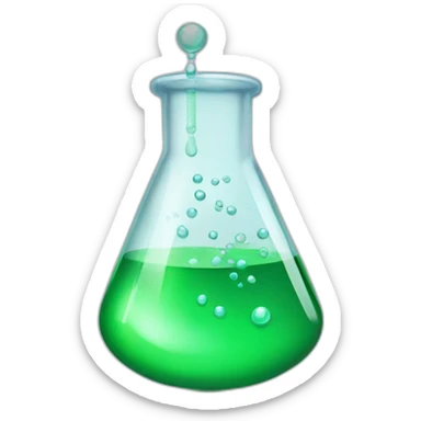 Chemistry Flask with Bubbling Liquid sticker