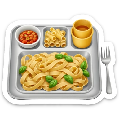 rectangle tray meal with  pasta sticker