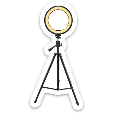 black glowing ring light on black tripod sticker