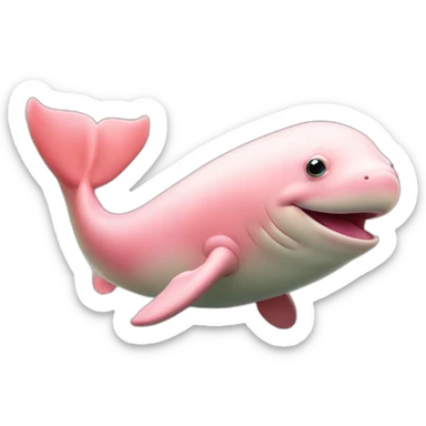 Pink beluga whale with the face of a frog sticker