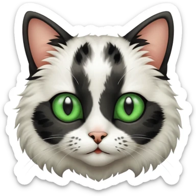 A cat with white and black spots sticker