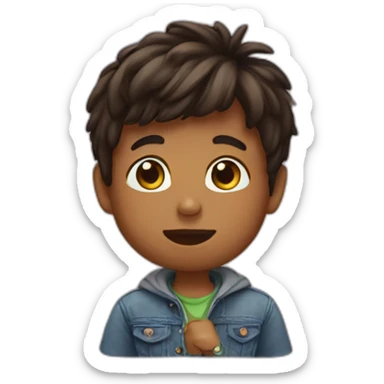 a boy sending kiss sticker