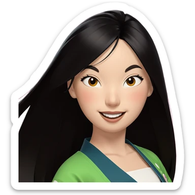 smiling girl in japanese attire sticker