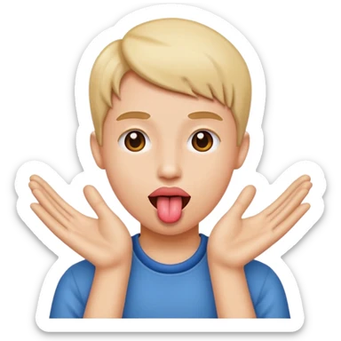 Tongue out hands to the side  sticker