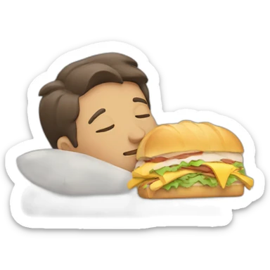 Guy sleeping dreaming with a sandwich  sticker