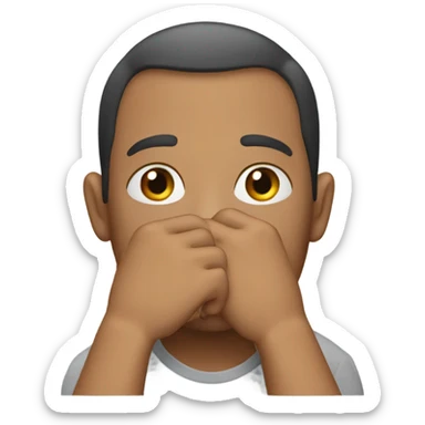 the guy put his hand over his mouth sticker