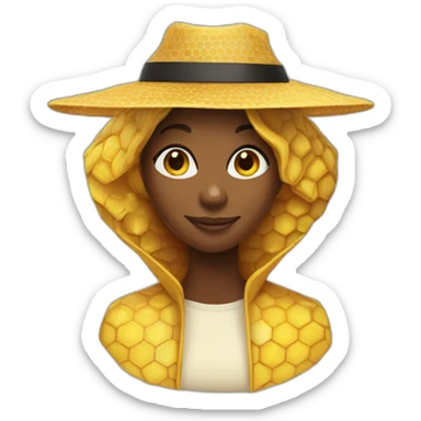 beekeeper black lady honey comb sticker