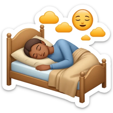 sleeping on the bed sticker