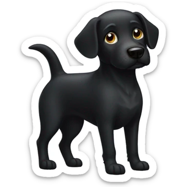 Black dog sticker
