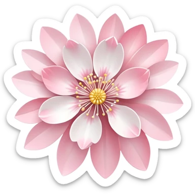 Cute Pastel pink and white Cherry Blossom Sakura Starburst sticker
