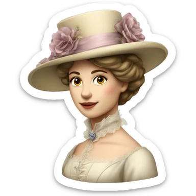 A single elegant victorian Woman’s hat sticker
