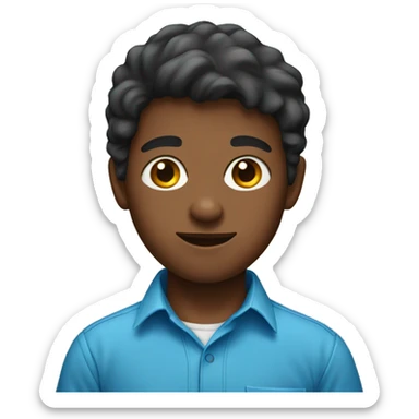 blue shirt boy portrait sticker