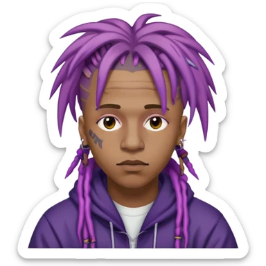 Juice WRLD rapper with purple dreadlocks sticker