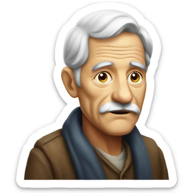 thoughtful old man portrait sticker