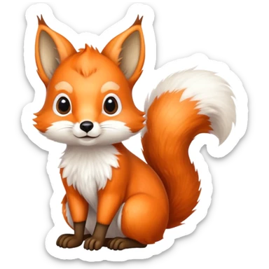 cute fox squirrel sticker
