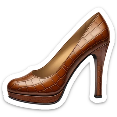 super realistic brown crocodile leather heels sticker