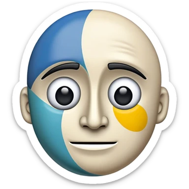 Cinematic Realistic Picasso Pop Culture Emoji, depicted with a creative, abstract representation inspired by the legendary artist rendered with bold textures and dynamic, artistic lighting. sticker