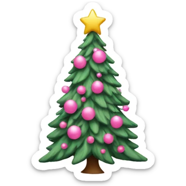 Pink Christmas tree  sticker