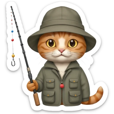 cat fisherman sticker